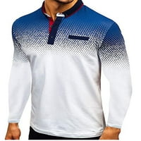 Muški gradijentni polo majica s dugim rukavima Golf Sportske košulje Lagane pamučne majice
