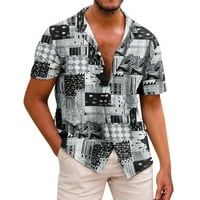 Muški ležerni gumb s kratkim rukavima niz majicu niz majica s top košuljom Ljeto tiskovina TOP majica