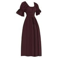 Pafei Tyugd Women Vintage Gothic Maxi haljina Srednjovjekovna dvorska haljina suknja čipke up haljine