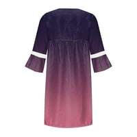 Bazyrey ljetni ženski rukav V-izrez midi ljetna haljina ženska modna tiskana čipkasto patchwork boemian