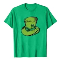 Zeleni vrhovi za žene Žene Crewneck Print Majice Modne udobne ženske bluze vrhovi kratkih rukava Ženski