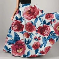 Miayilima suknje haljine za žene boemska labava cvjetna suknja od suknje visoke struka Pocket na plaži