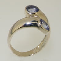 Britanci napravio 14k bijeli zlatni prirodni tanzanit ženski prsten žena - Opcije veličine - veličine