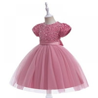 3-11T Djevojke Sequin mrežice Tull haljina haljine haljine za djevojke Special Occasion haljine vjenčani