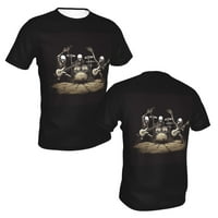 Generic Funny skelets bend na rock koncertu Grafički grafički majica kratkih rukava Crna majica Crna
