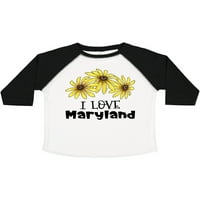 Inktastic I Love Maryland Black Eyed Susans Cvijeće Poklon Dječak majica malih djevojaka ili majica