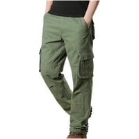 Teretne hlače za muškarce Solidne hlače u boji Slim ravne sportske hlače na otvorenom krutim hlače sa
