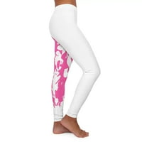 Ženska ružičasta i bijela umak šarene udobne joge hlače Spande gamaše