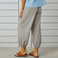 Simu Ženske ležerne duge hlače Žene Ljeto Visoke posteljine pantalone sa širokim nogama Dugačke pantalone