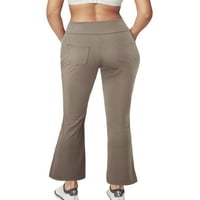 Paille Ženske pantalone Solidne dno boje visoke struk harem hlače redovno fit jogger activewewebha chaki xl