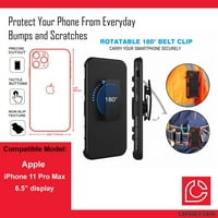 Capsule Case kompatibilan s iPhone Pro MA [Vojni razred zaštićeni udarnim teškim tekućim Chickstandom Holster Crna futrola za iPhone Pro