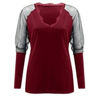 Košulje za žene Trendy Dressing Ležerne tanke elastične V-izrezene čipke Ljetni vrhovi dugih rukava