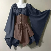 Ljetne haljine za ženske haljine trube irska košulja s korzetom Tradicionalna gotička retro dugih rukava