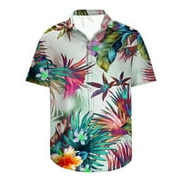 Havajska majica za muškarce, ljetna plaža casual majica s kratkim rukavima majice, ispisana palmina