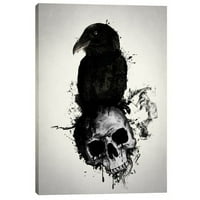Cortesi Početna '' Raven i lubanja '' nacllas Gustafsson grafičkim umjetnošću na omotane platno