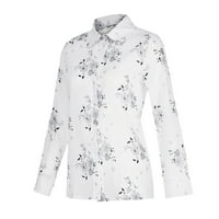 Veličina Plus košulja Print Ženski vrhovi Pulover V-izrez Ispis labava bluza Ženska bluza Striped kratkih