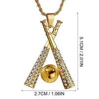 Mortilo bejzbol pat puna zlatna ogrlica od nehrđajućeg čelika bejzbol palica ogrlica nakit