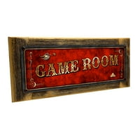 Uokvirena, vanjska crvena igra Soba 4 x12 metalni znak, zidni dekor za mancave, den i gameroom