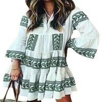 Woobling dame kratke mini haljine Boja blok t majica haljina jednostavna sušalica ženske boemijske zelene