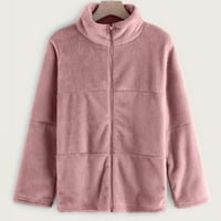 Zimska jakna za žene - modna ulica labav dugi rukav, puni casual kardigan kaput ružičasti xl