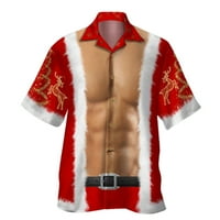 Božićni kratki rukav Havajska majica za muškarce, majice za majice ležerne majice