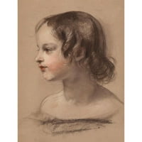 Sir Edwin Henry Landseer Black Ornate Wood Framed Double Matted Museum Art Print pod nazivom: Portret mlade djevojke