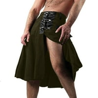 Hlače za muškarce Modni torbeški škotski stil Čvrsta džepa ukrašavale pantalone za suknje