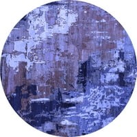 Ahgly Company u zatvorenom okruglu okrugli orijentalni plavi industrijski prostirki, 6 'krug