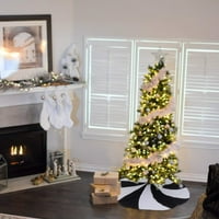 Suknja za božićnu drvcu, crne bijele lizačke prostirke noći prije ukrašavanja božićnih ukrasa