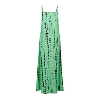 Ženske haljine Maxi moda bez rukava s kratkim letnjama V-izrez zelena 4xl