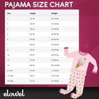 Elowel Toddler Pajamas Pink Sladoled Podudaranje za djecu i lutku veličine 2 komada 3T