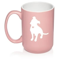 Slatka pitbull s srčanim keramičkim šalicama kafe poklon čaj za nju, žene, suprugu, mama, sestru, djevojku, prijatelj, šef, kolega, kćer, rođendan, ljubitelj psa, ljubitelj psa