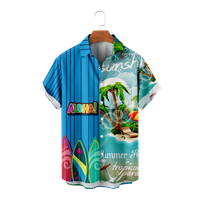 Muška muzička majica kratkih rukava majica dolje majica Ležerne prilike na plaži Kratki rukav za roditelj-dijete