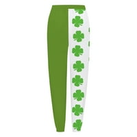 Duge pantalone za žene Svetog Patrickovog dana Ženska moda Ležerne prilike za ispis Elastična pantalona