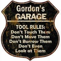 Gordonov pravila za garažu Potpišite štit metalni poklon 211110003288