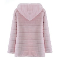 FAUX-FUR 'Gilet s dugih rukava toplija jakna za toplu odjeću plišana plišana dnevna ružičasta veličina xl