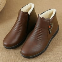 Juebong Božićne ponude Pamučne cipele plus baršunaste tople ravne cipele za gležnjeve starije kožne