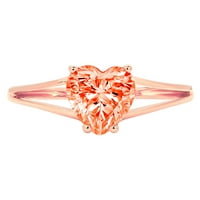 1.0ct Heart Cred Simulirani dijamant 18K 18K ruža Gold Gold Anniverment prsten veličine 4,75