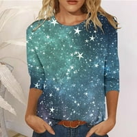 Ženska majica Prozračna ulična odjeća zvjezdano nebo otisnuto Crew vratove Ženske ženske ležerne u trendu
