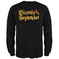 Čarobnjaci su rođeni u septembru majica dugih rukava Crni LG