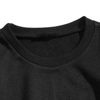 FSQJGQ Prevelika dukserija za žene labave fit crni duksevi djevojke modne pulover pad ramena dugih rukava