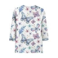 Majica Spring rukave za žene Ljetni trendy Ležerne prilike Okrugli izrez Loover Pulover Comfy Soft Bluzes