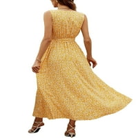 Colisha Women Ljeto Plaža Sundress haljina bez rukava V izrez Long Maxi haljine casual party cvjetni