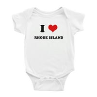 Heart Rhode Island US States Love Funny Baby Rompers