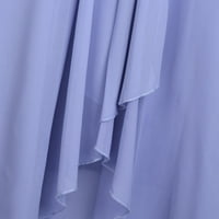 Sterean Maxi haljine Ženski O vrat Elegantna čipkaste ruffle djeveruše maxi haljina plava 3xl