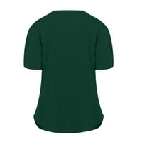 Penskeiy Žene Ležerne kratke rukave s kratkim rukavima V-izrez Čvrsta labava majica Bluza The The Theshirts za ženske pakete S Army Green na prodaju