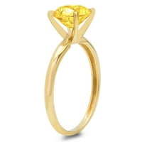 2.0ct okrugli rez žuti simulirani dijamant 14k žuto zlato graviranje izjava godišnjica Angažovanost
