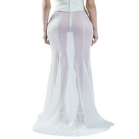 LIACOWI Žene Sheer mrežice Duge suknje Visoko struk Jednostavne površine