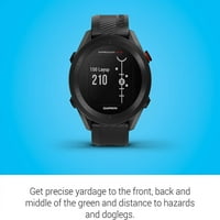 Obnovljen Garmin G010-N2472- Pristup S 42K + unaprijed učitani tečajevi GPS golf sat crni - certificirani