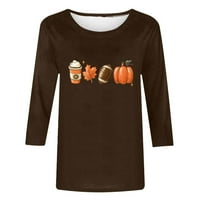 Halloween majice za žene, ženska modna tiskana majica za majicu sa rukavima Crewneck casual vrhovi na